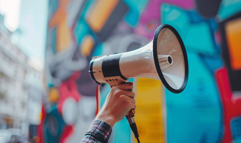 Bullhorn in Hand